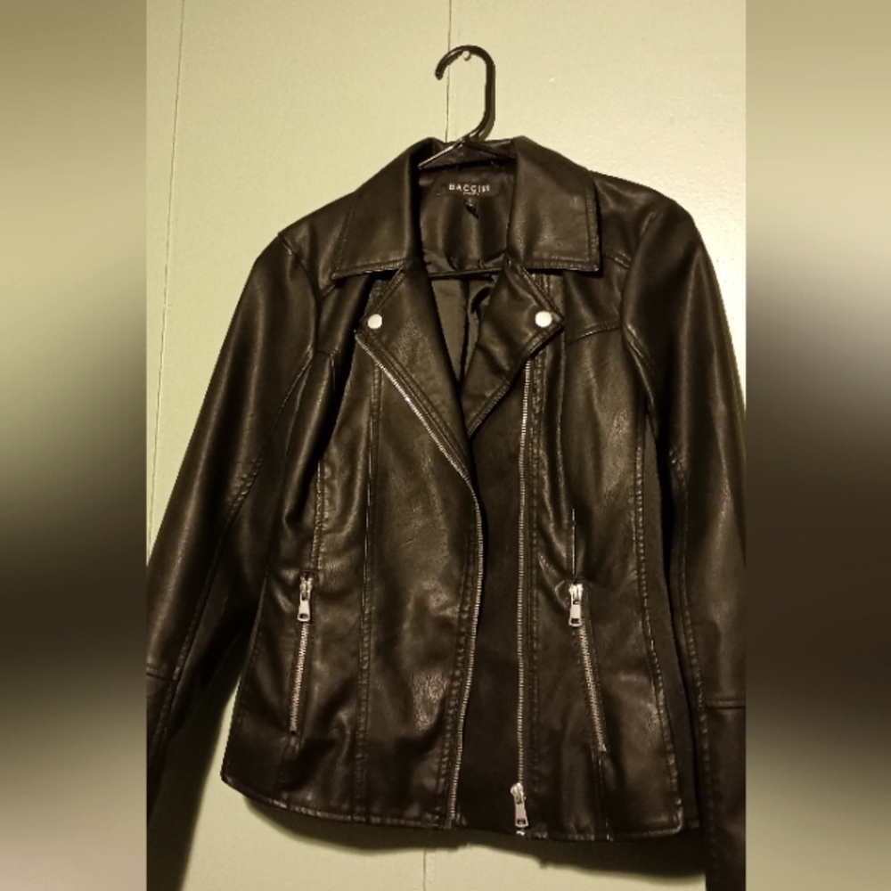 Women's size S Black leather jacket